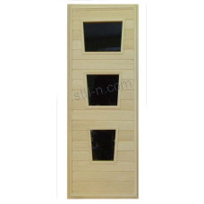 Дверь банная из липы со стеклом "ДО-7" коробка сосна
