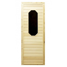 Дверь банная липа восьмиугольное стекло (кор.хвоя) 1900х700