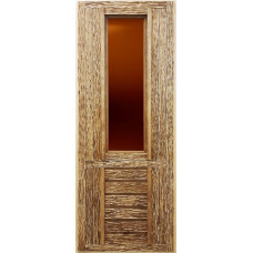Дверь банная со стеклом состаренная 1800х700