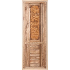Дверь банная с панно состаренная 1900х700